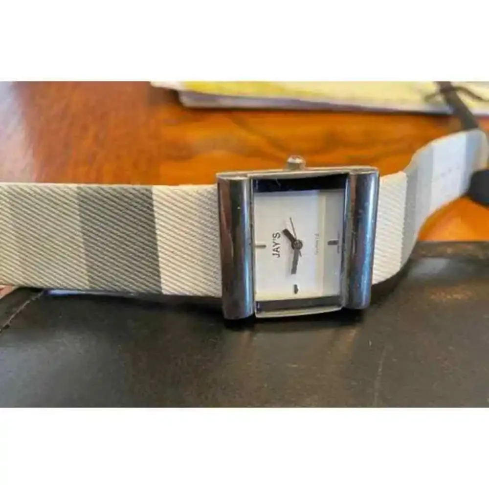 Woman's Jay's Watch, Silver Tone Case with Fabric Band
